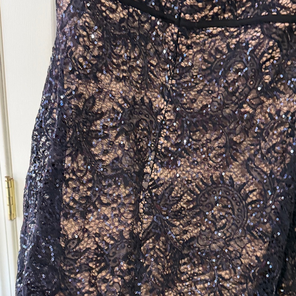 R&M Richards Embellished Sequins Navy Nude Mini Dress Sz 18w Nwt - Picture 7 of 9